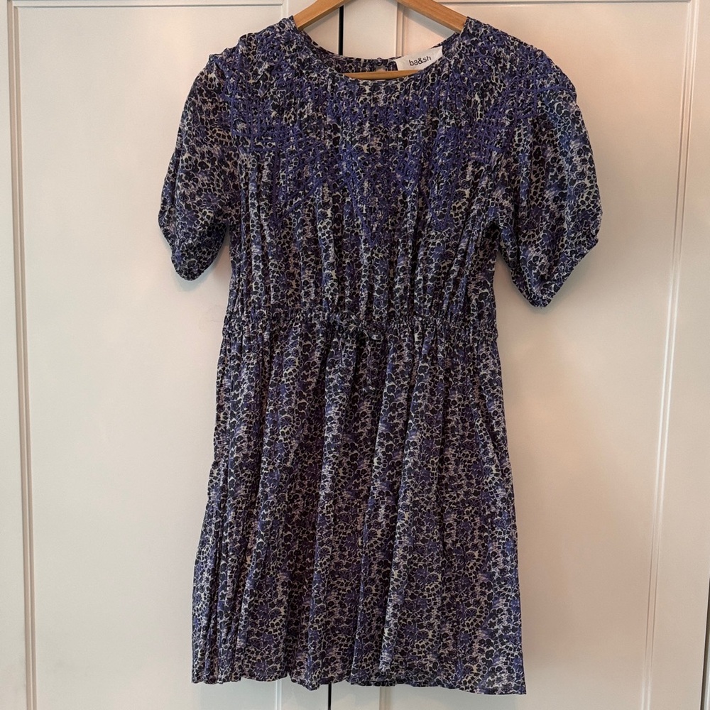 ba&sh purple Floral Smocked Dress